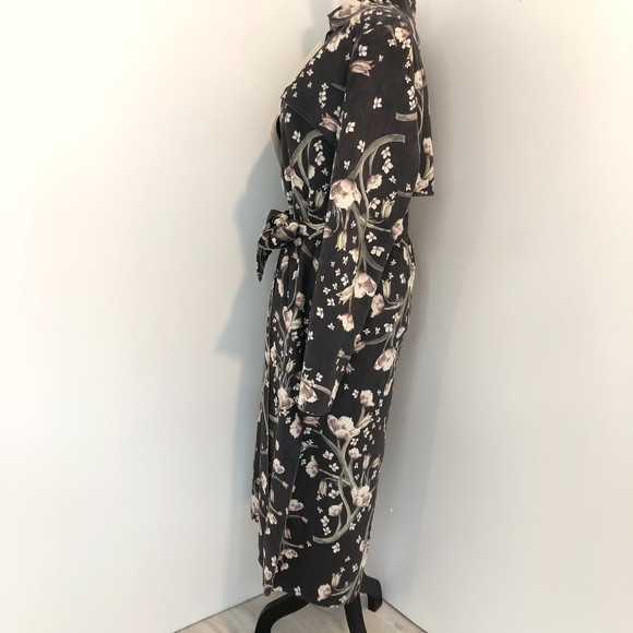 ANTHRO Solitaire Floral Vegan Suede Trench Coat - Picture 2 of 12